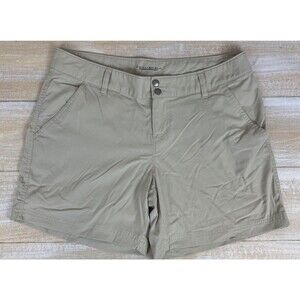 Columbia Omni-Shield Women's Hiking Shorts Size 12 Khaki Outdoor Trail Stretch